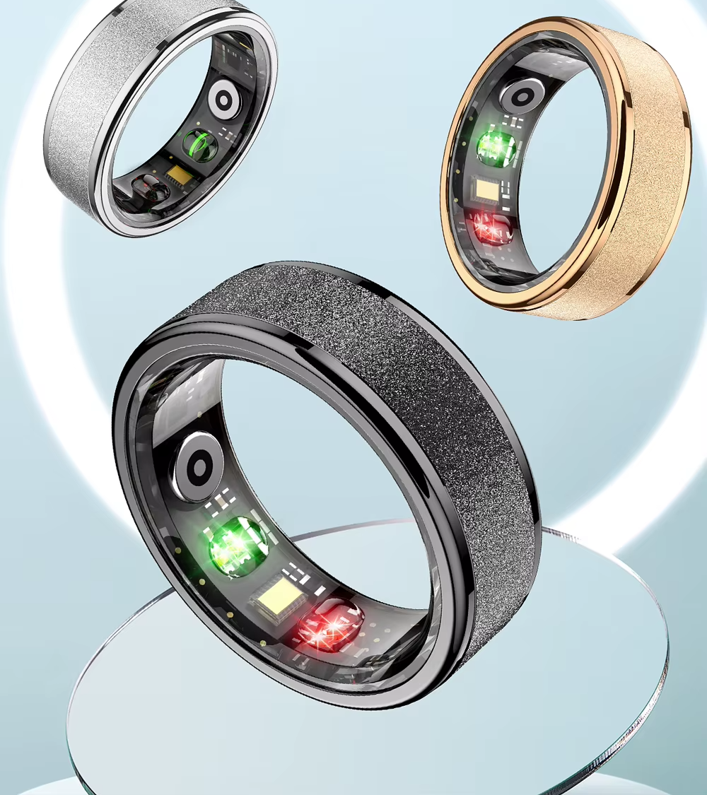 Anillo SOMNIX en tres acabados: plata, oro y grafito